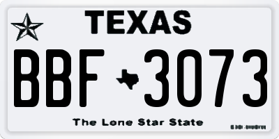 TX license plate BBF3073