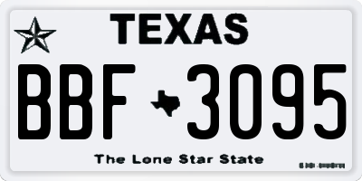 TX license plate BBF3095