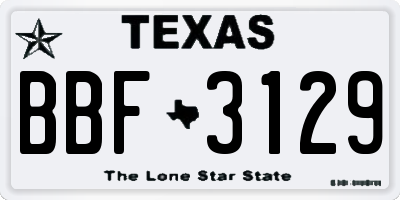 TX license plate BBF3129