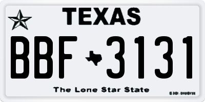 TX license plate BBF3131