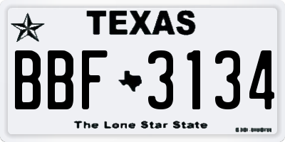 TX license plate BBF3134