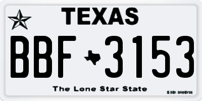 TX license plate BBF3153