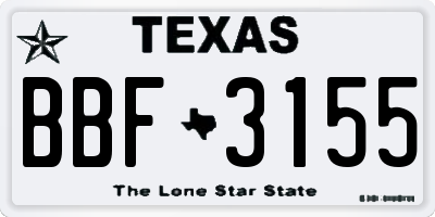 TX license plate BBF3155