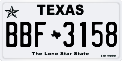TX license plate BBF3158