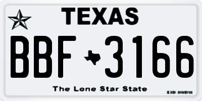 TX license plate BBF3166