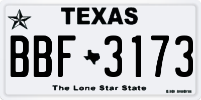 TX license plate BBF3173