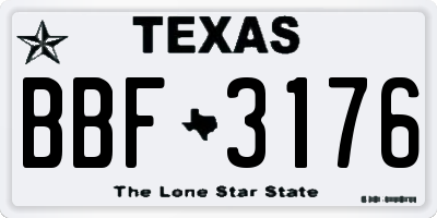 TX license plate BBF3176
