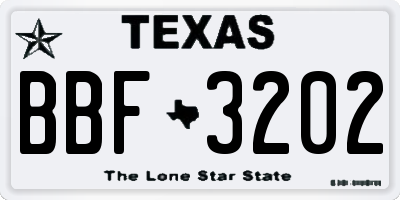TX license plate BBF3202