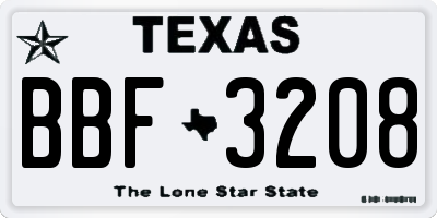 TX license plate BBF3208