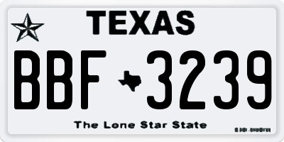 TX license plate BBF3239