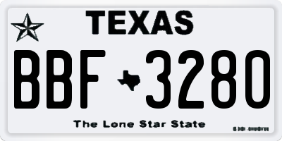 TX license plate BBF3280