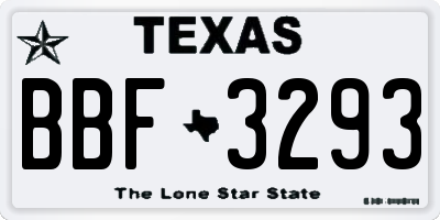 TX license plate BBF3293