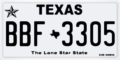 TX license plate BBF3305