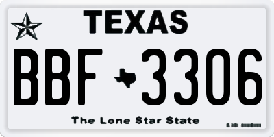 TX license plate BBF3306
