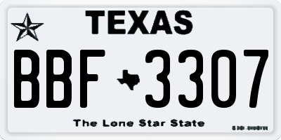TX license plate BBF3307