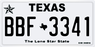 TX license plate BBF3341