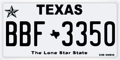 TX license plate BBF3350
