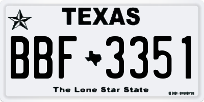 TX license plate BBF3351