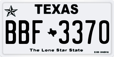 TX license plate BBF3370