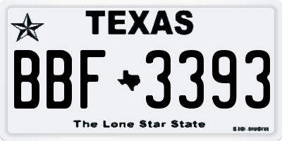 TX license plate BBF3393
