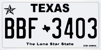 TX license plate BBF3403
