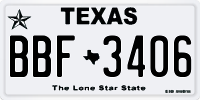 TX license plate BBF3406