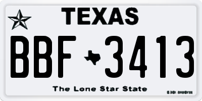 TX license plate BBF3413