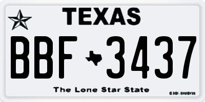 TX license plate BBF3437