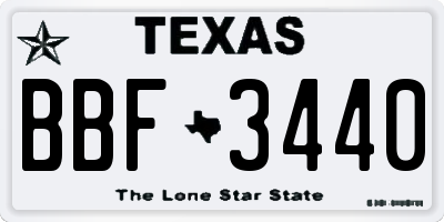 TX license plate BBF3440