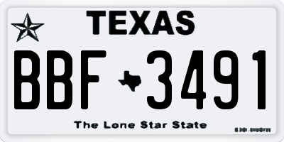 TX license plate BBF3491