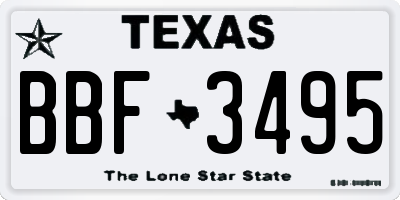 TX license plate BBF3495