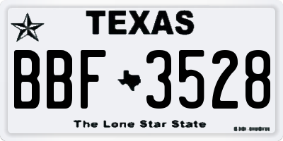 TX license plate BBF3528