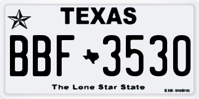 TX license plate BBF3530