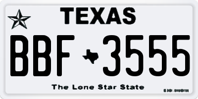TX license plate BBF3555