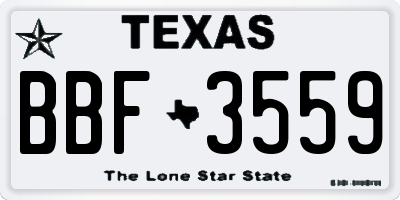 TX license plate BBF3559