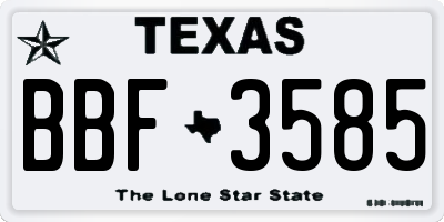 TX license plate BBF3585