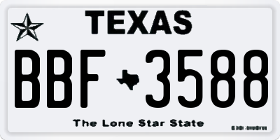 TX license plate BBF3588