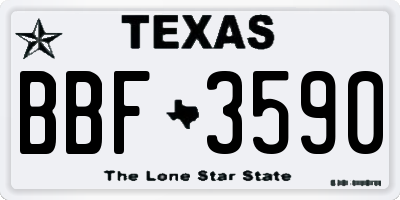 TX license plate BBF3590