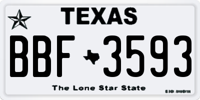 TX license plate BBF3593