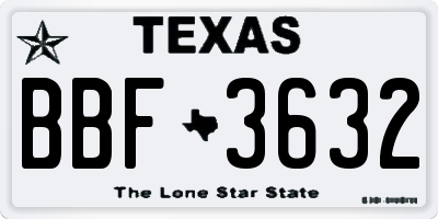TX license plate BBF3632