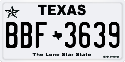 TX license plate BBF3639