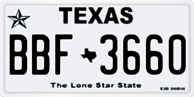 TX license plate BBF3660