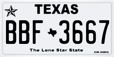 TX license plate BBF3667