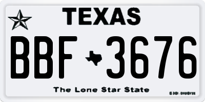 TX license plate BBF3676