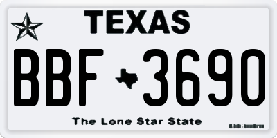 TX license plate BBF3690