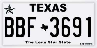TX license plate BBF3691