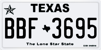 TX license plate BBF3695