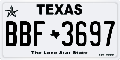 TX license plate BBF3697