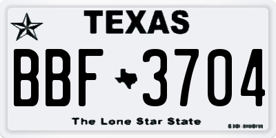 TX license plate BBF3704
