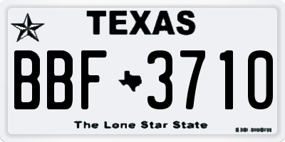 TX license plate BBF3710